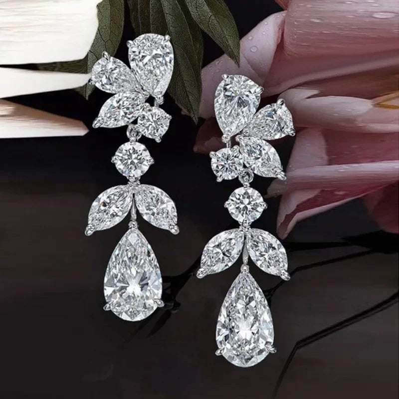 Glamorous Special Occasion CZ Earrings Bazaare Mart Rhinestone Earrings