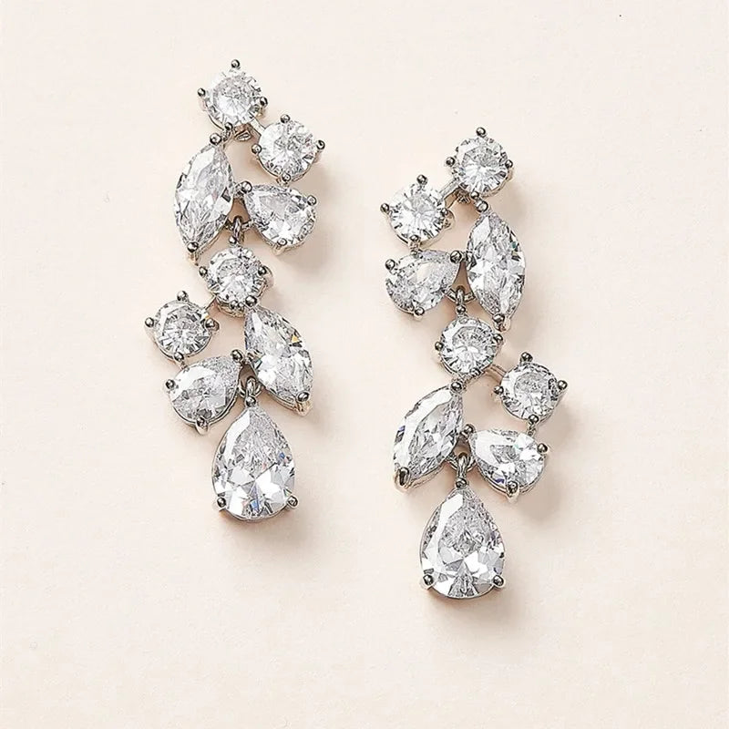 Glamorous Special Occasion CZ Earrings Bazaare Mart Rhinestone Earrings