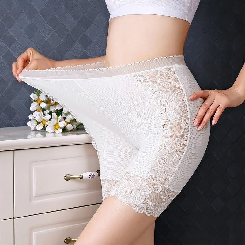 Plus Size Lacy Anti-Chafing Slip Shorts for Women – Lace Thigh Saver Under Dress Shorts Bazaare Mart Girdle
