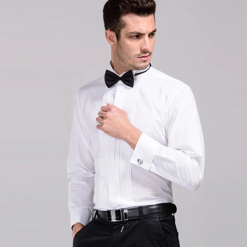 Classic Winged Collar French Cuff Dress Shirt
