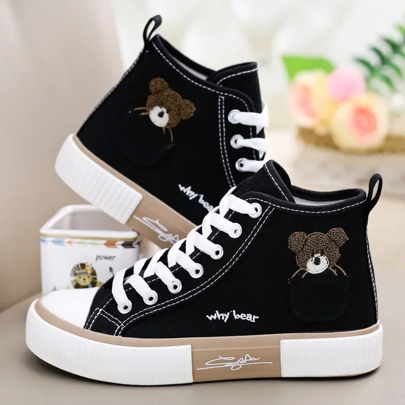 Cute Bear High Top Sneakers