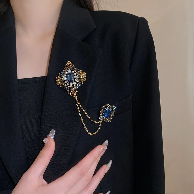 Double Retro Chained Brooch Bazaare Mart Double Retro Chained Brooch