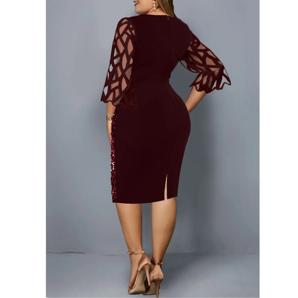 Elegant Sequin Plus Size Dress Bazaare Mart Elegant Sequin Plus Size Dress