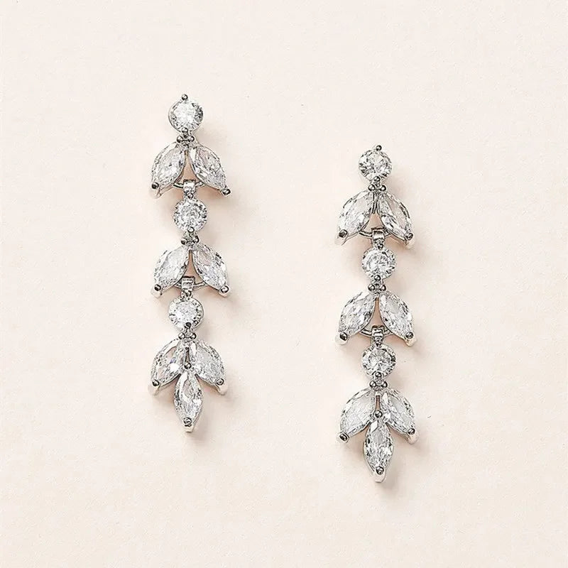 Glamorous Special Occasion CZ Earrings Bazaare Mart Rhinestone Earrings
