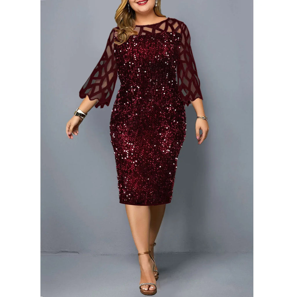 Elegant Sequin Plus Size Dress Bazaare Mart Elegant Sequin Plus Size Dress