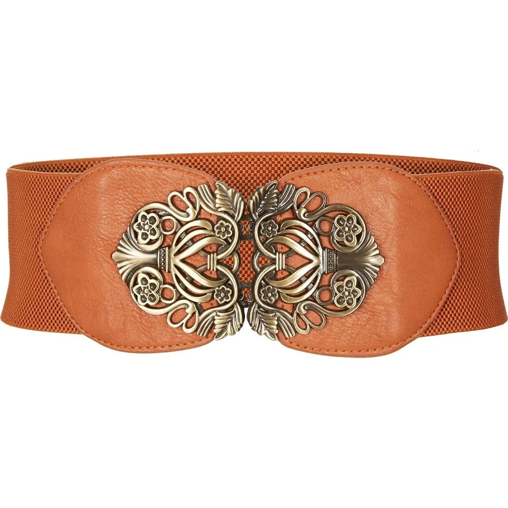 Black Butterfly 3 Inch Wide Elastic Vintage Belt Bazaare Mart Wide Belt
