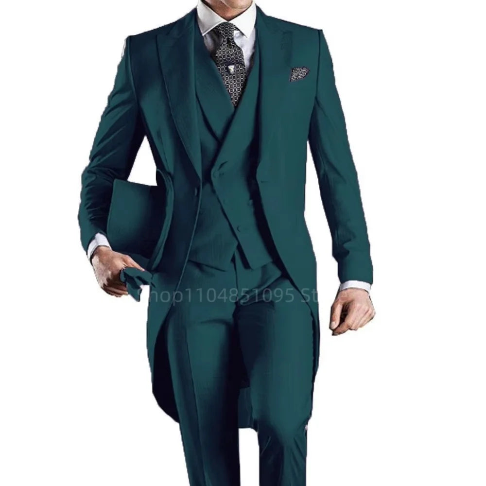 Long Tail 3pc Wedding Tuxedo Suit