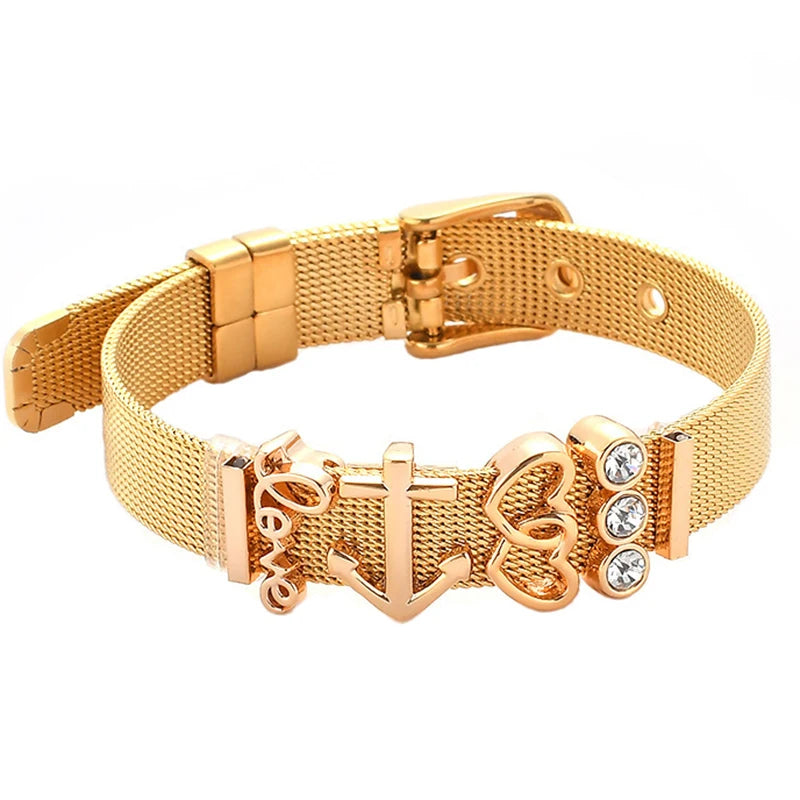 Nautical Stainless Steel Mesh Bracelet