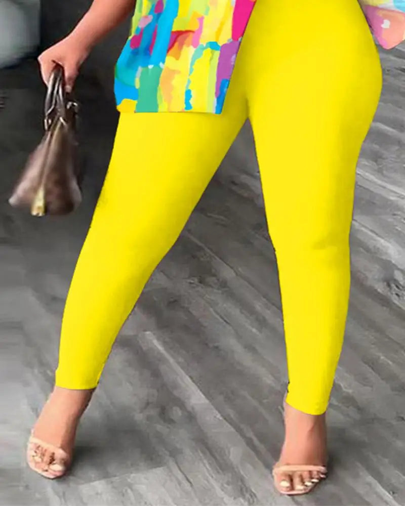 Women's Two-Piece Ruffle Sleeve Top & Pants Set