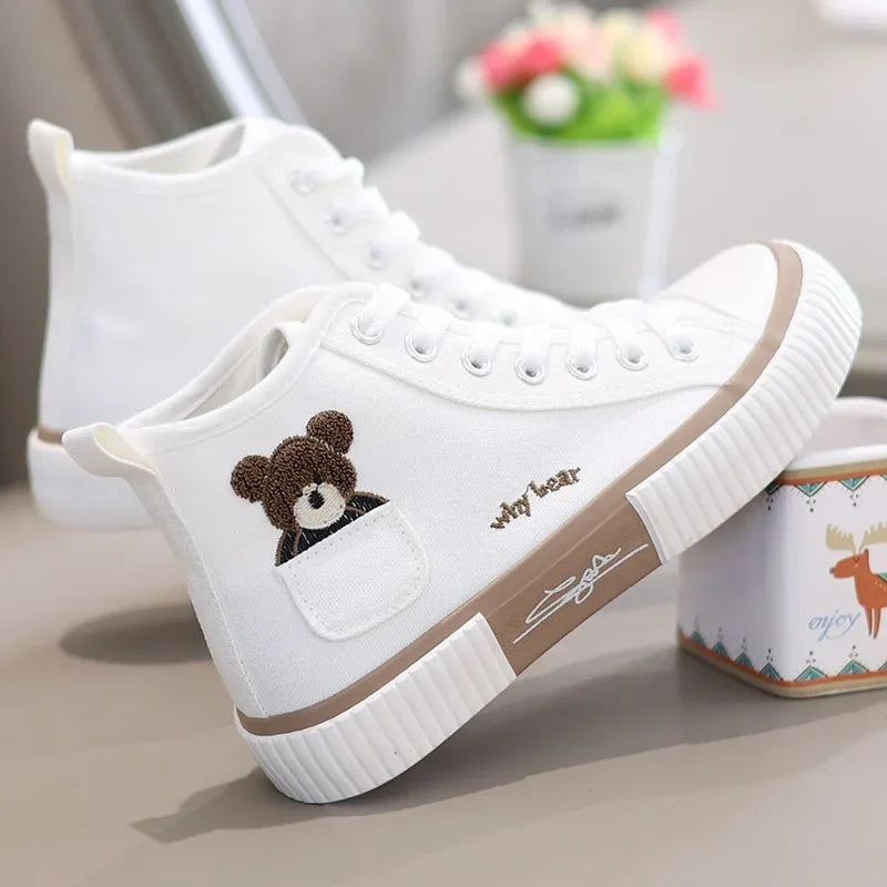 Cute Bear High Top Sneakers