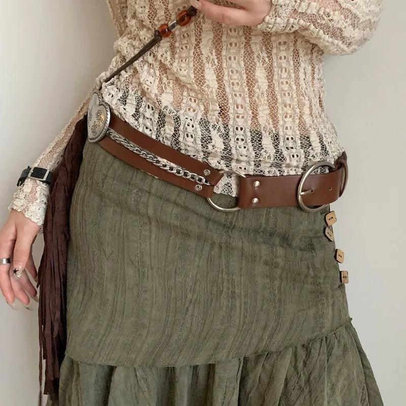 Wide Unique Faux Leather Belts Style 5 115CM Bazaare Mart Belts
