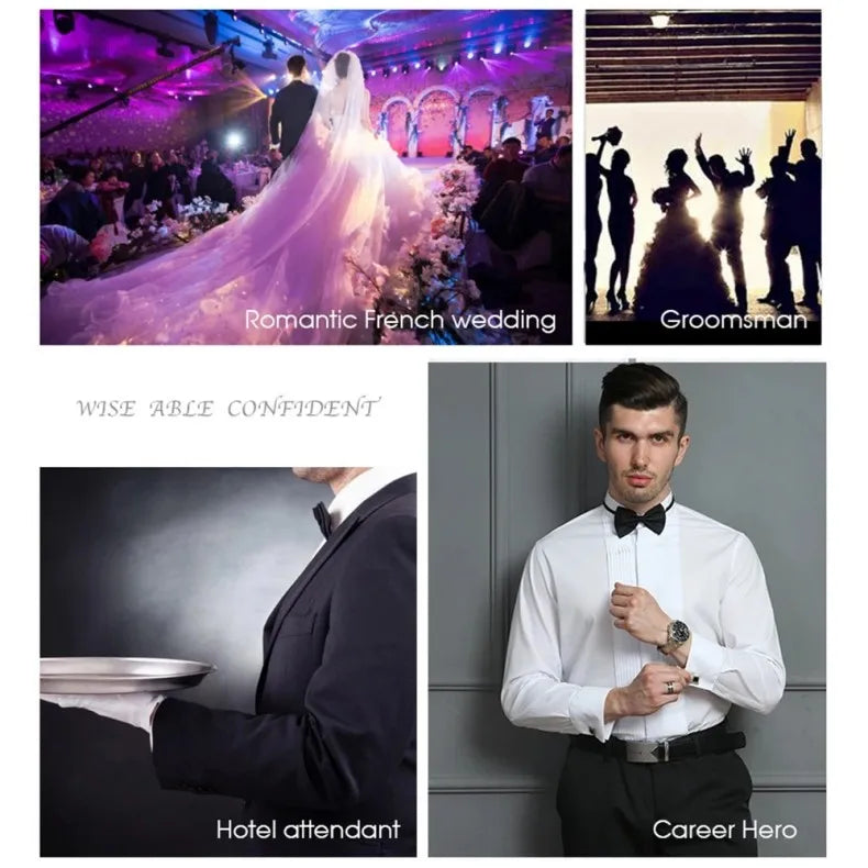 Classic Winged Collar French Cuff Dress Shirt