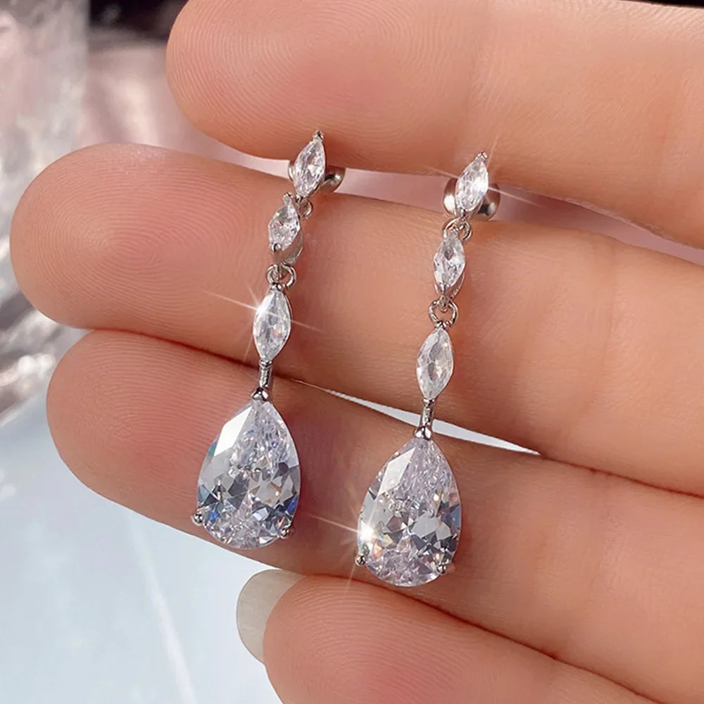 Glamorous Special Occasion CZ Earrings Bazaare Mart Rhinestone Earrings
