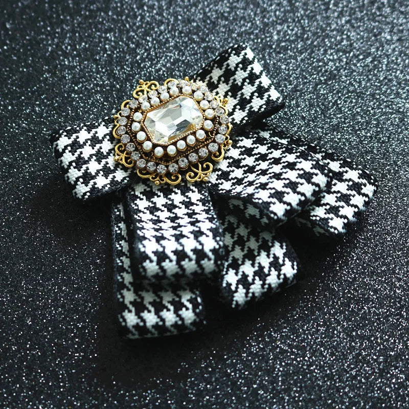 Fashion British Multi-layer Wedding Ribbon and Crystal Bowtie 11 Bazaare Mart Fancy Jeweled Neck Tie