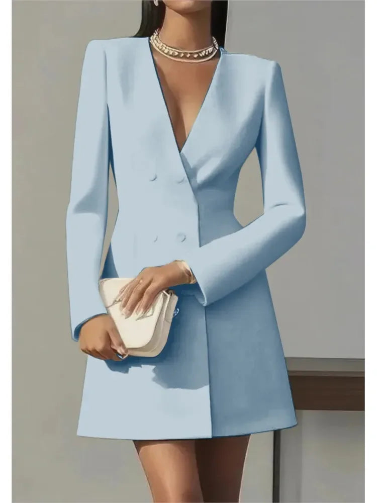 Women's Short Double Breasted Coat Dress Bazaare Mart Coat Dress