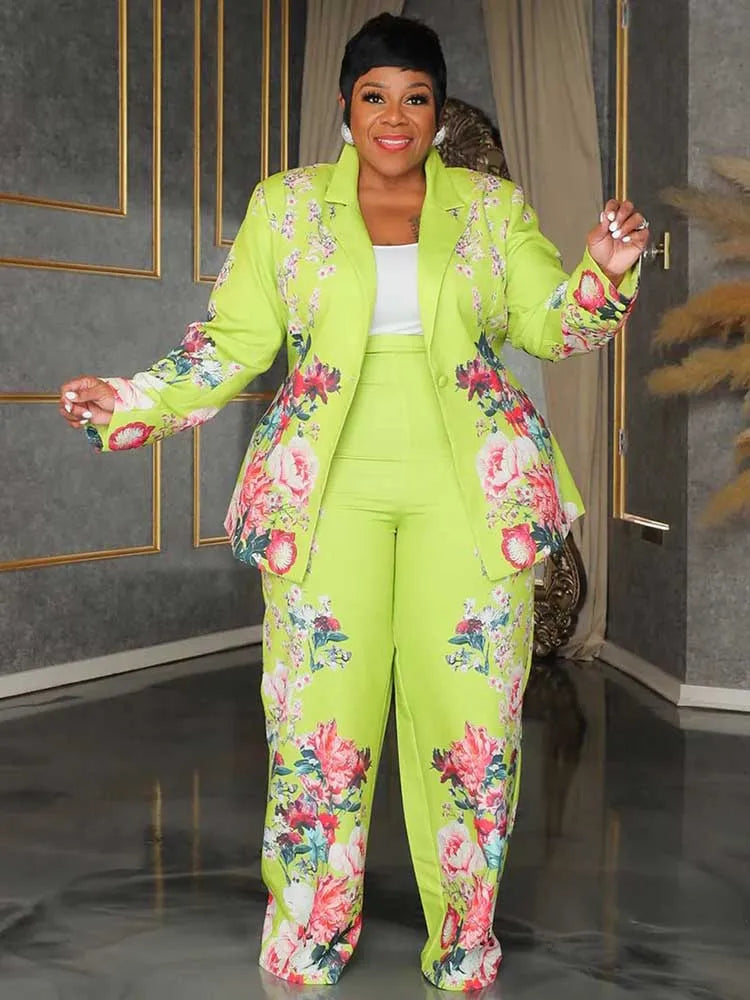 Elegant Floral Pant Suit