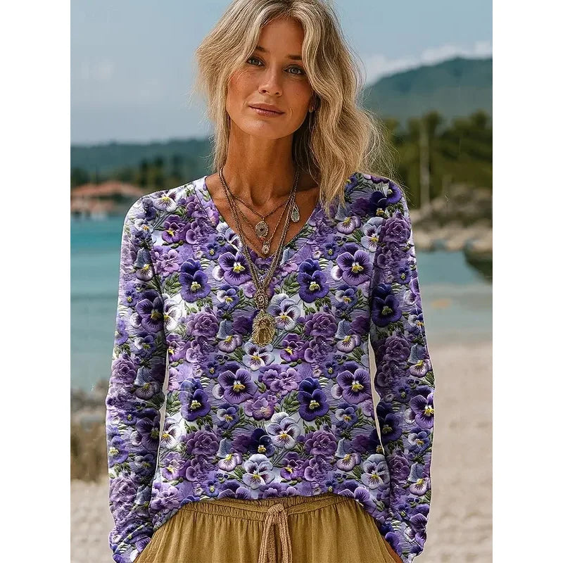 Floral Long Sleeve T-Shirts