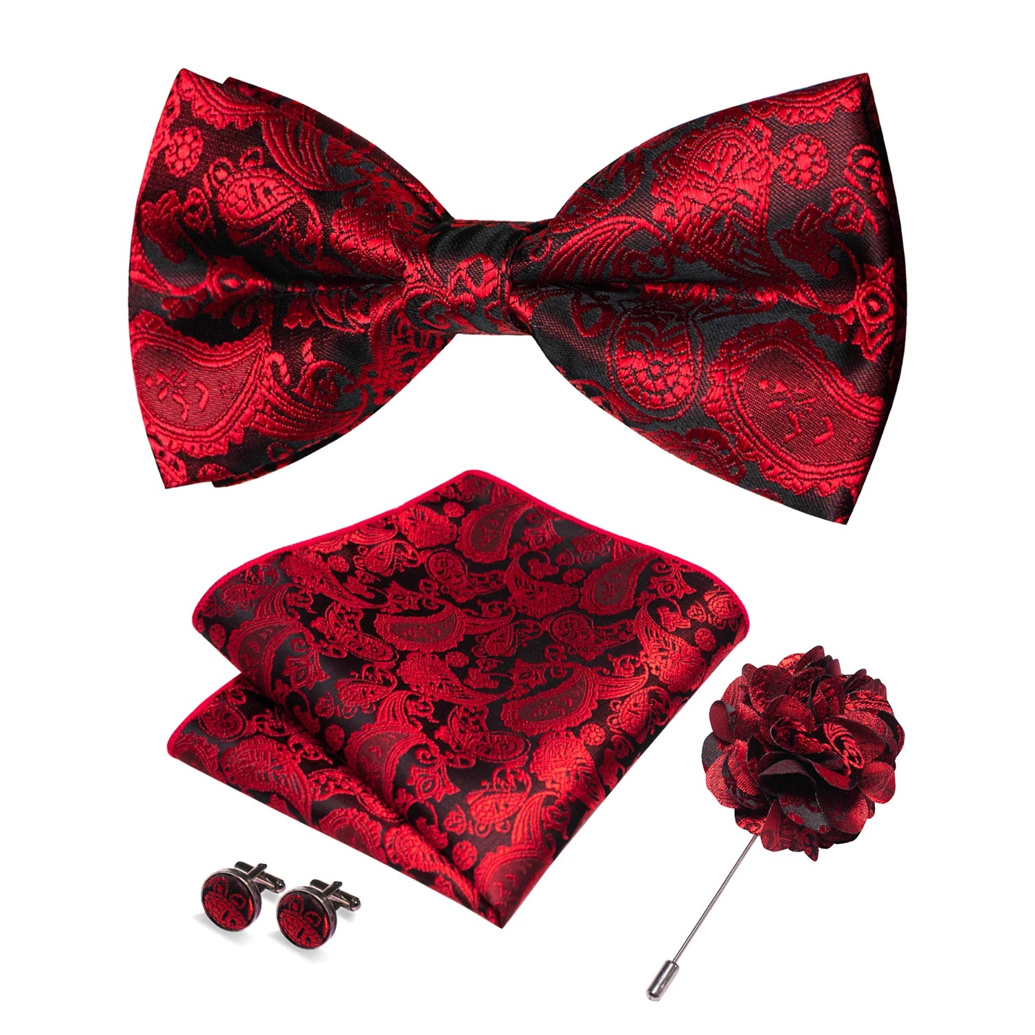 Paisley Jacquard Bow Tie 4pc Set 0001 Bazaare Mart Paisley Jacquard Bow Tie 4pc Set