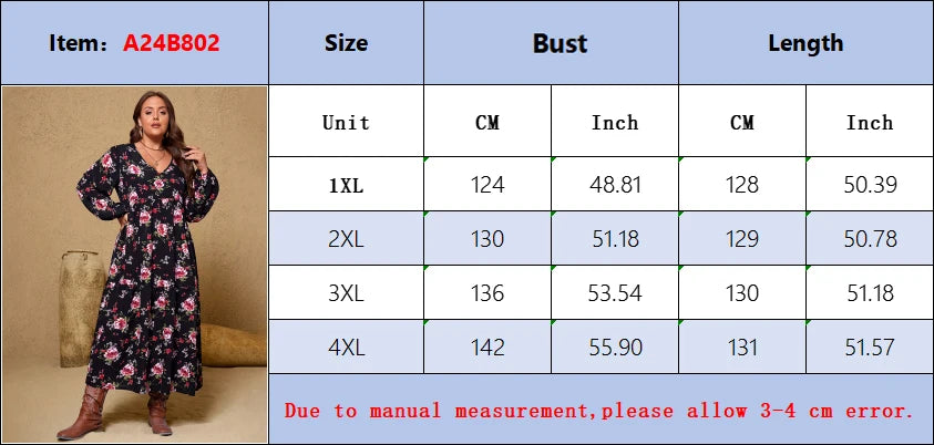 Elegant Black Floral V-Neck Long Sleeve Midi Dress Bazaare Mart Elegant Black Floral V-Neck Long Sleeve Midi Dress