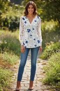 NEW Elegant Loose Shirt Woman Temperament Casual Shirt Women Long sleeve Printed Woman Shirt Weekend green Bazaare Mart
