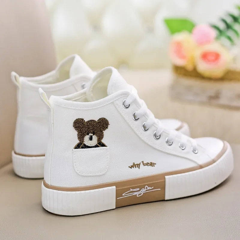 Cute Bear High Top Sneakers