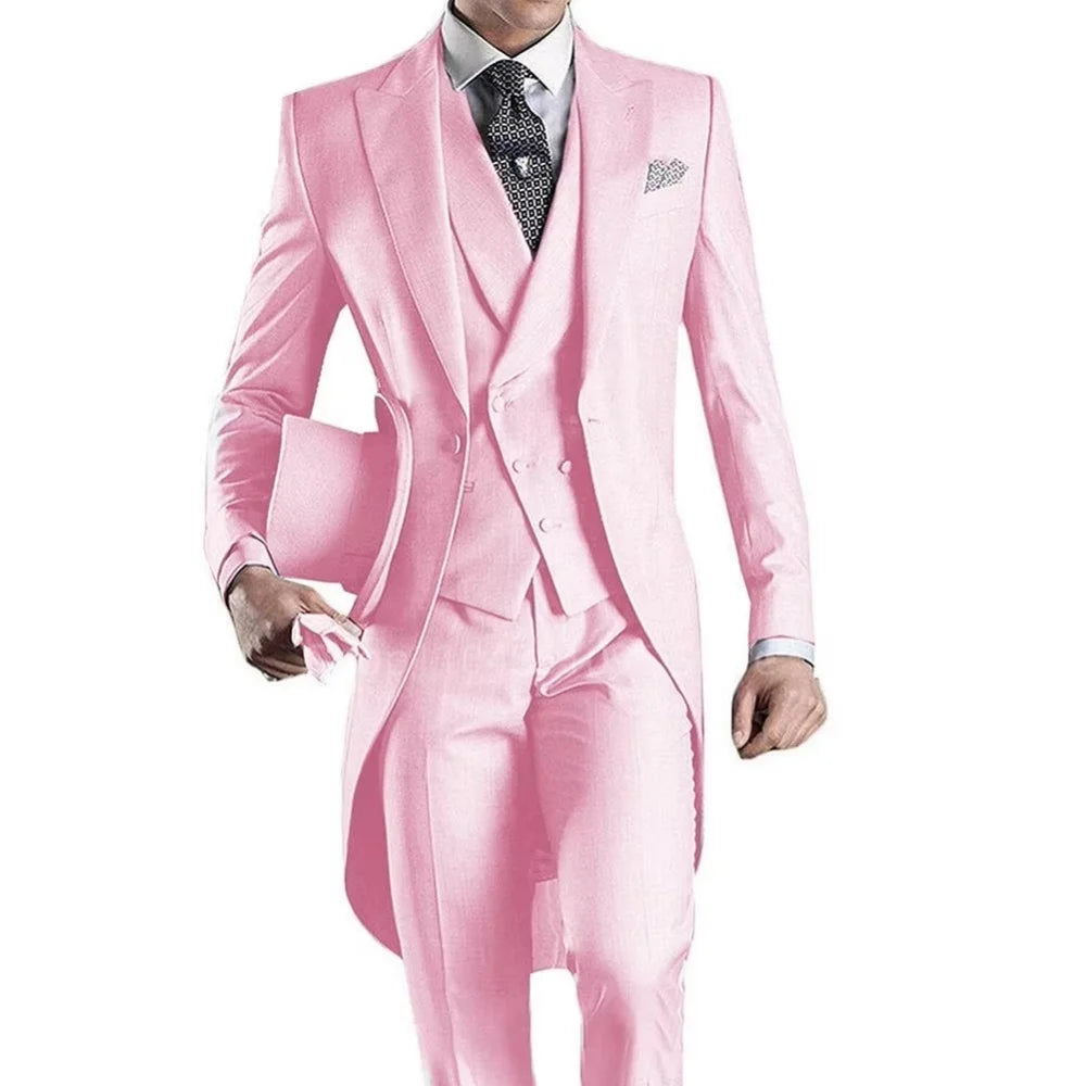 Long Tail 3pc Wedding Tuxedo Suit