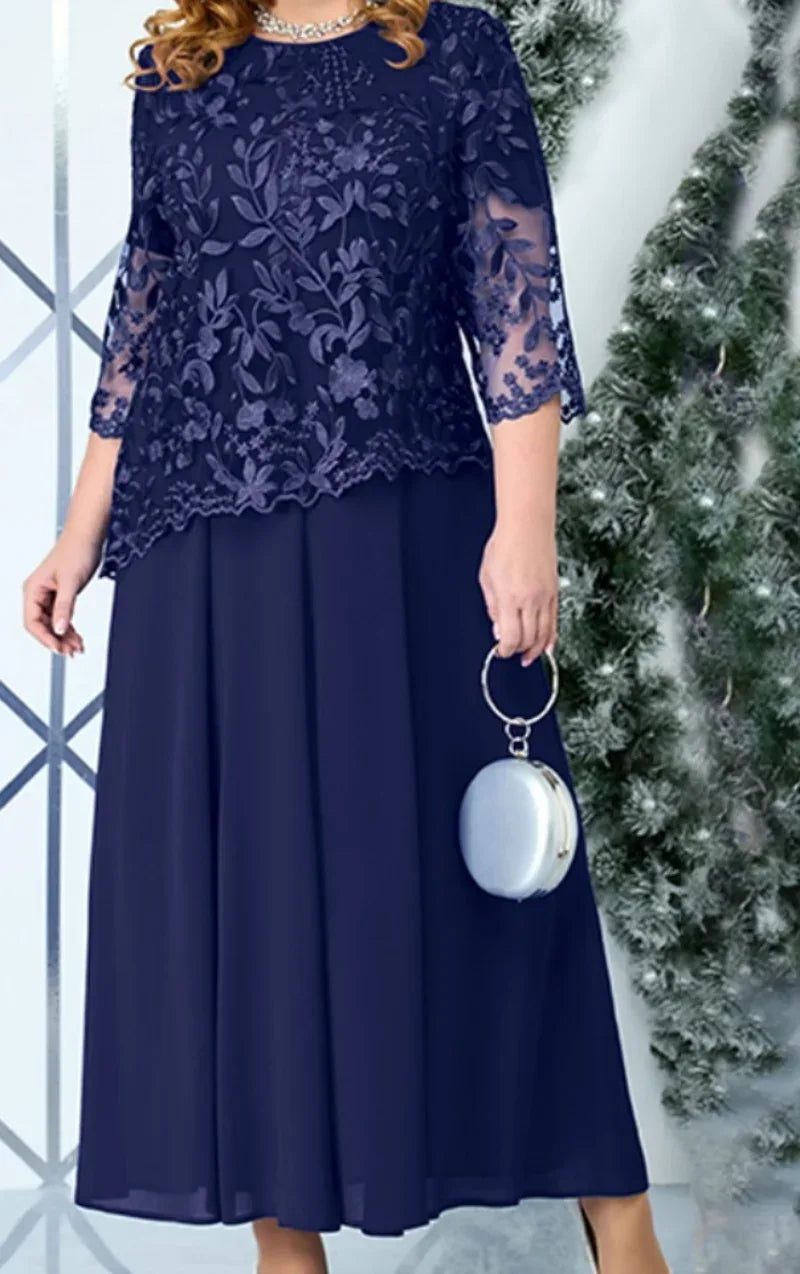Navy Blue Lace Maxi Dress Bazaare Mart Navy Blue Lace Maxi Dress