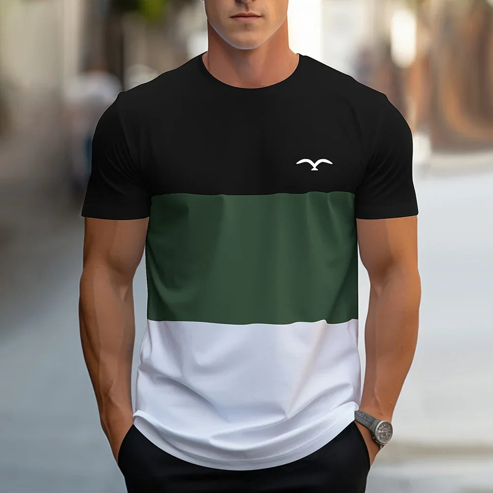 Retro Classic Breathable Colorblock T-shirt