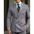 Double Breasted 2pc Suit GRAY Bazaare Mart Double Breasted 2pc Suit