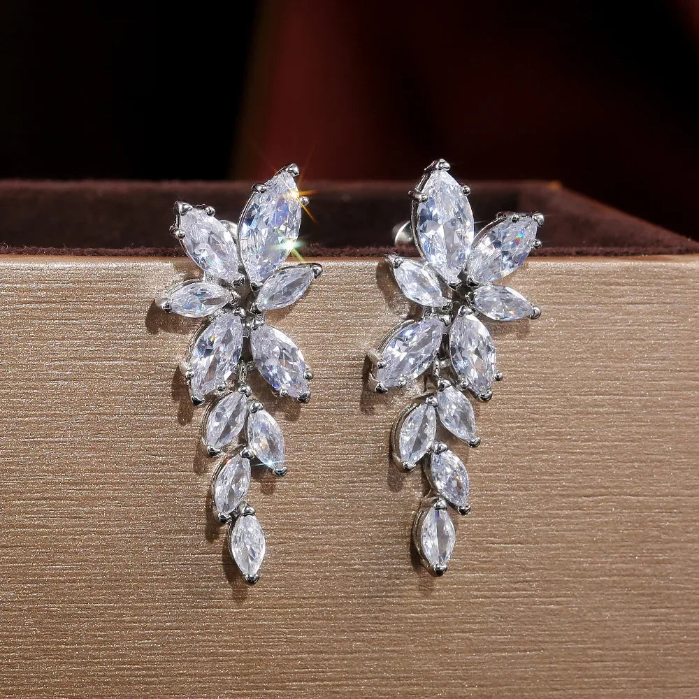 Glamorous Special Occasion CZ Earrings Bazaare Mart Rhinestone Earrings