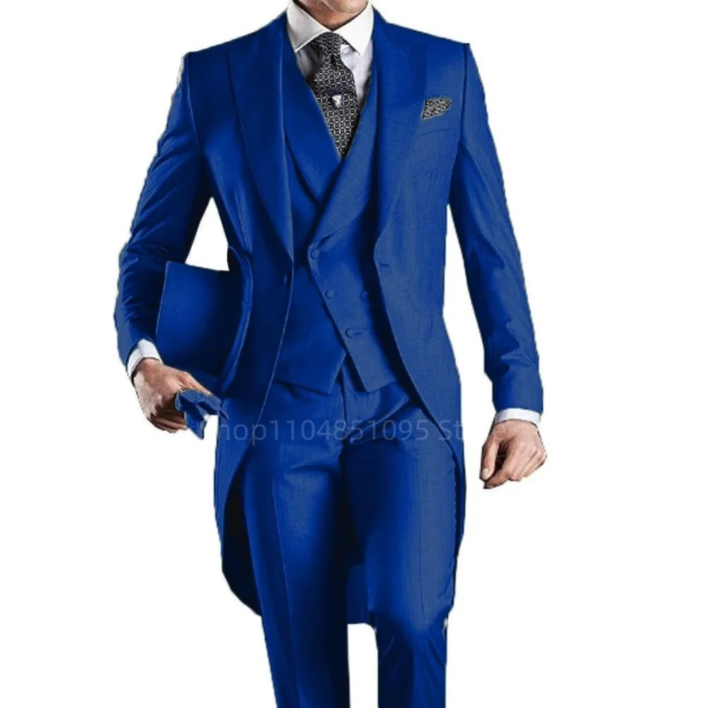 Long Tail 3pc Wedding Tuxedo Suit