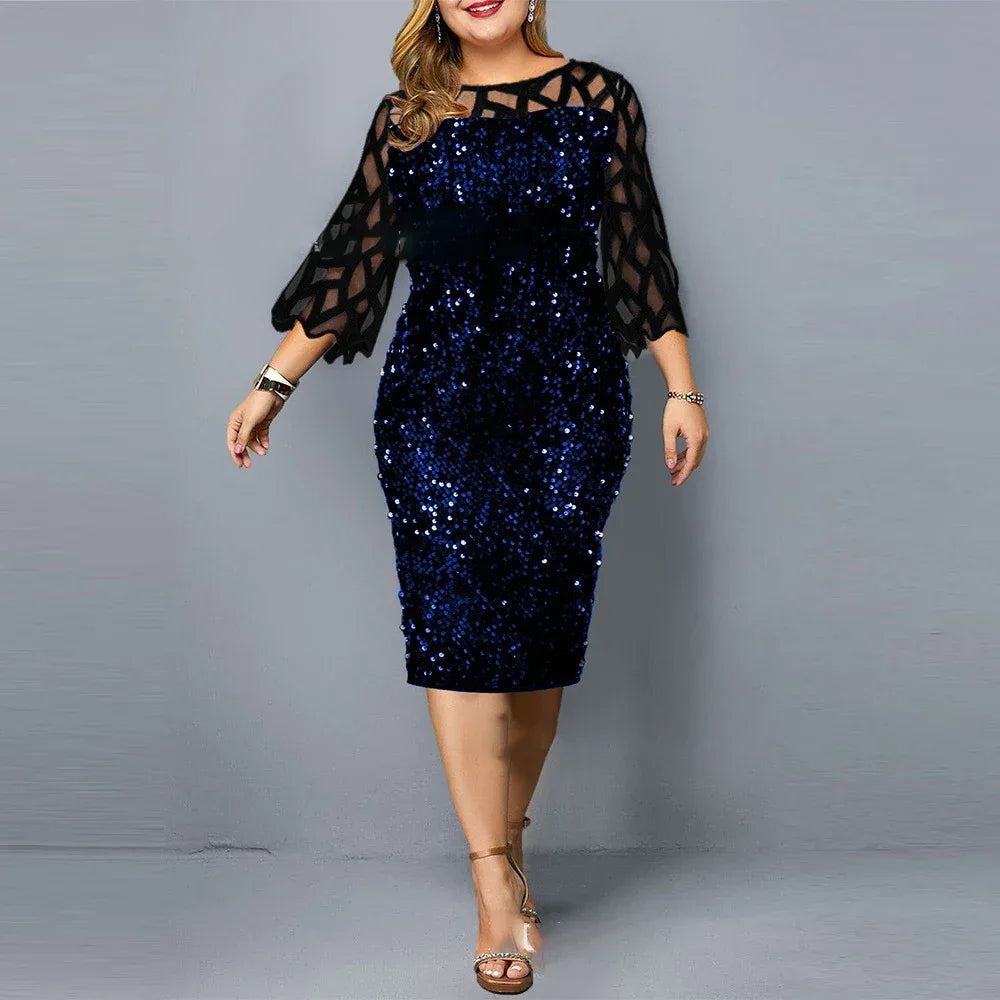 Elegant Sequin Plus Size Dress Bazaare Mart Elegant Sequin Plus Size Dress
