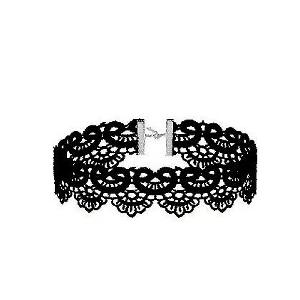 Neo-Gothic Black Lace Choker NXLS04 Bazaare Mart Black Lace Choker