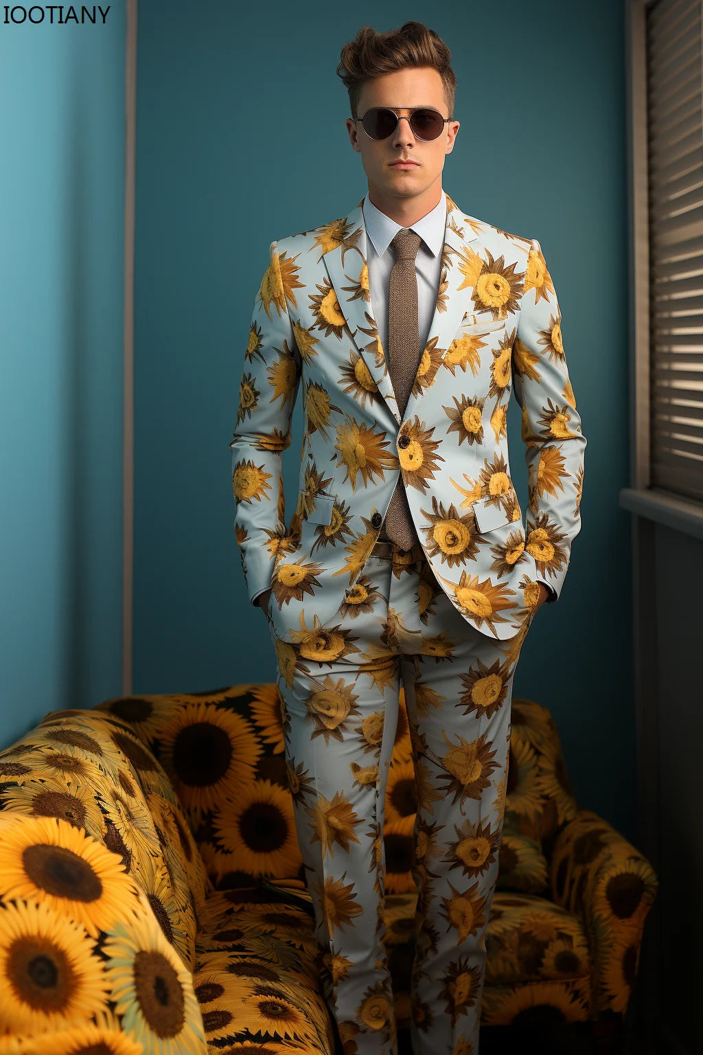 New Floral 3D Jacquard Tailored Men's Suit