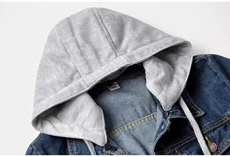 Women's Hooded Denim Jacket – Fleece-Lined Cropped Jean Jacket