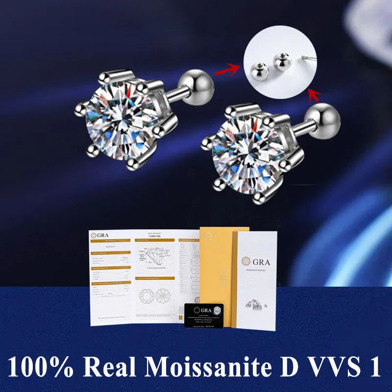 Moissanite Stud Earrings For Women