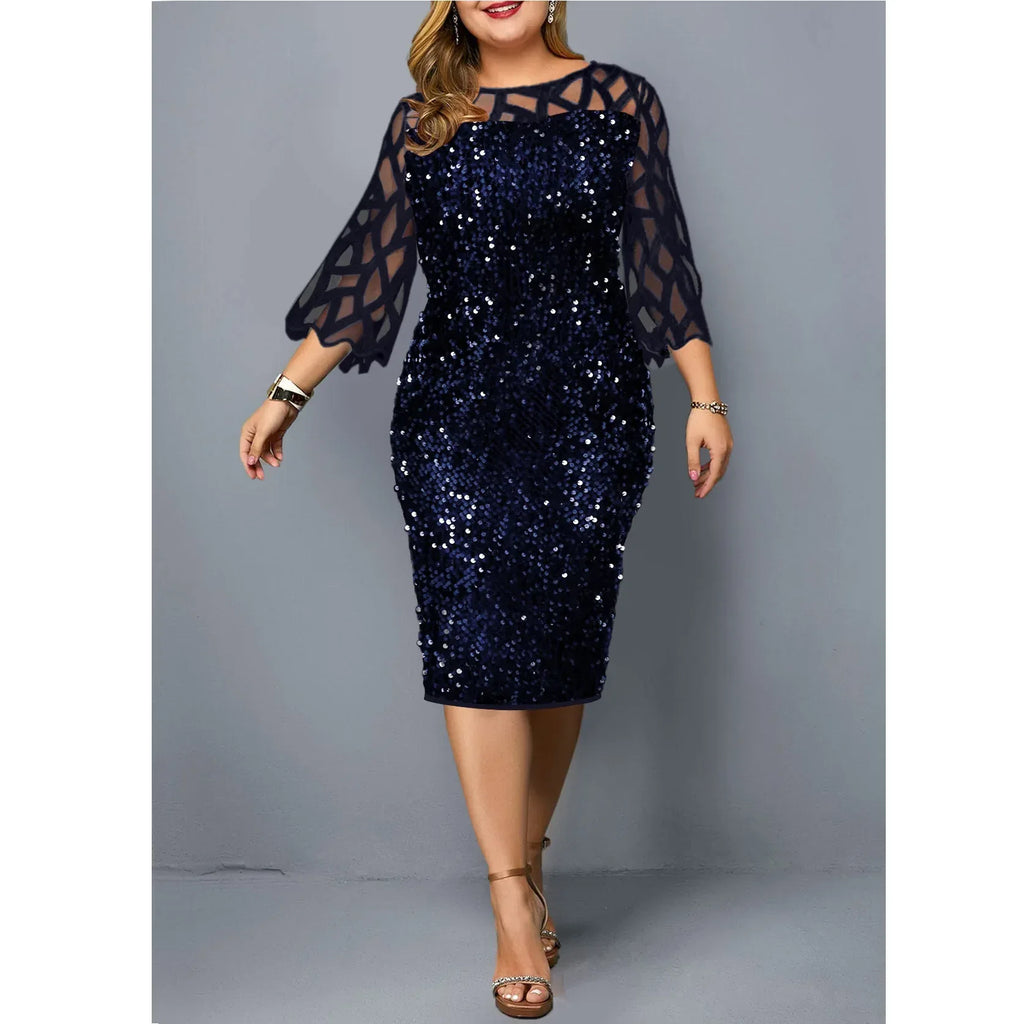 Elegant Sequin Plus Size Dress Bazaare Mart Elegant Sequin Plus Size Dress