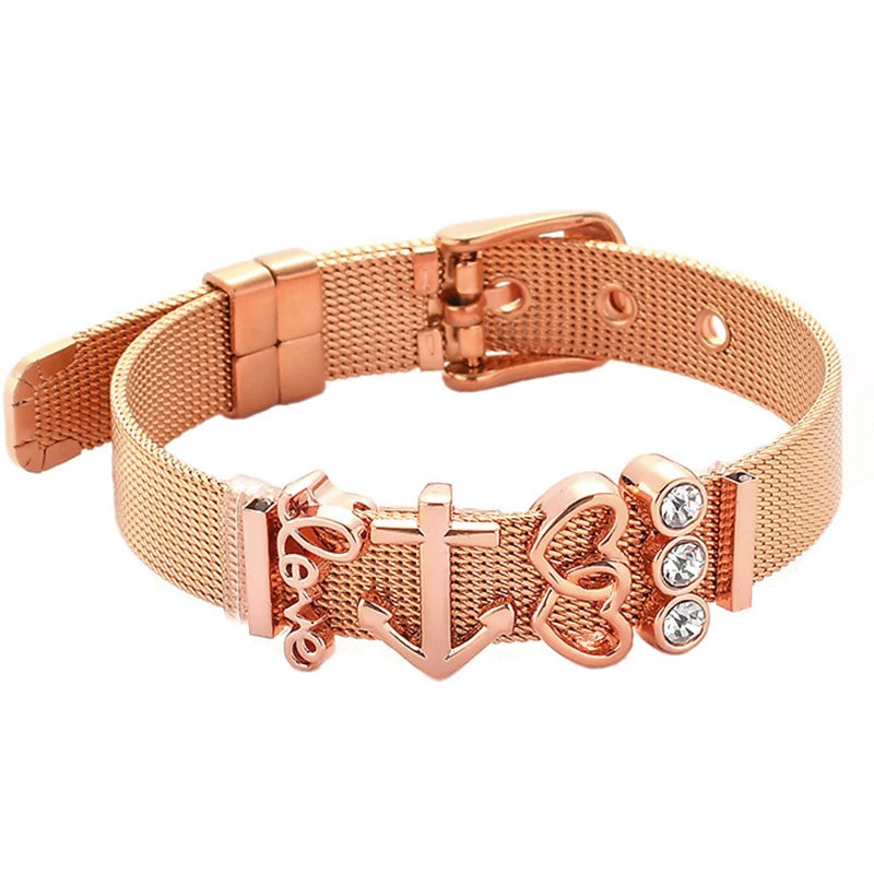 Nautical Stainless Steel Mesh Bracelet