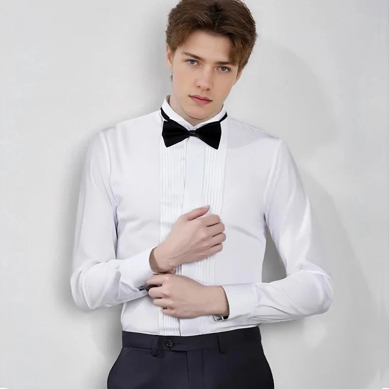 Classic Winged Collar French Cuff Dress Shirt