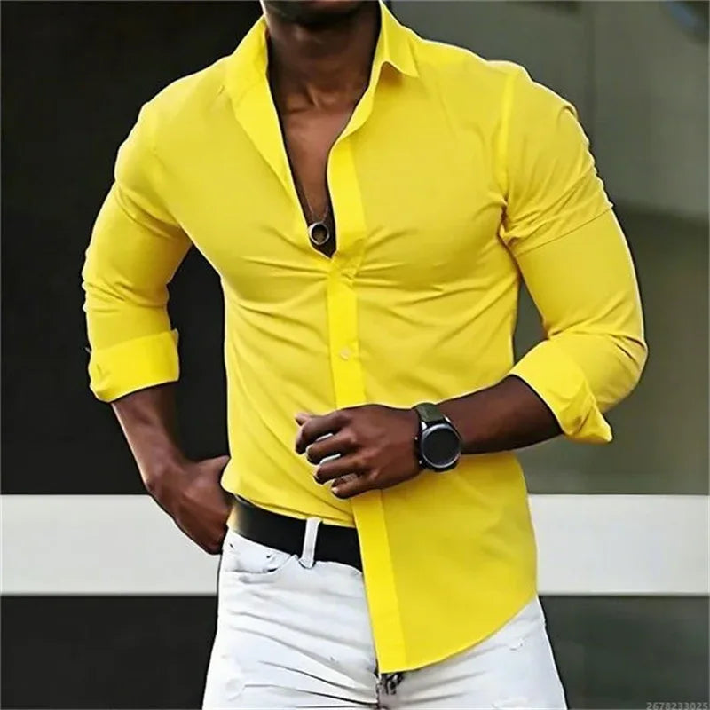 Solid Color Long Sleeve Shirt WSX0950 Bazaare Mart Long Sleeve Button Up Shirt