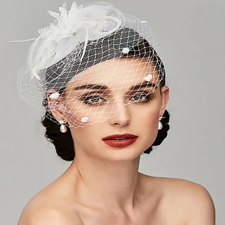 Mesh Veiled Flower Fascinators