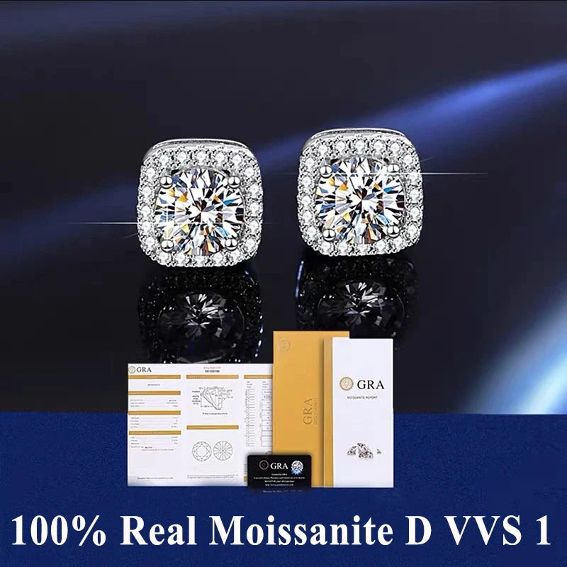 Moissanite Stud Earrings For Women
