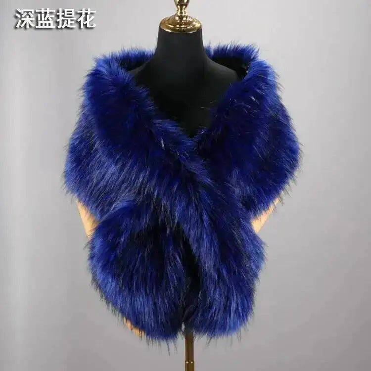 Faux Fur Stole Dark blue Bazaare Mart Faux Fur Stole