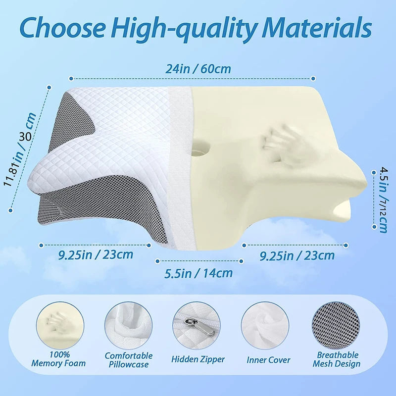 2 in 1 Ergonomic Contour Orthopedic Cervical Pillow