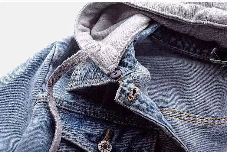 Women's Hooded Denim Jacket – Fleece-Lined Cropped Jean Jacket