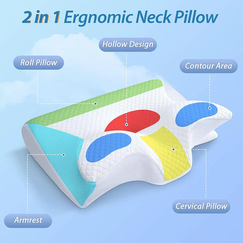 2 in 1 Ergonomic Contour Orthopedic Cervical Pillow