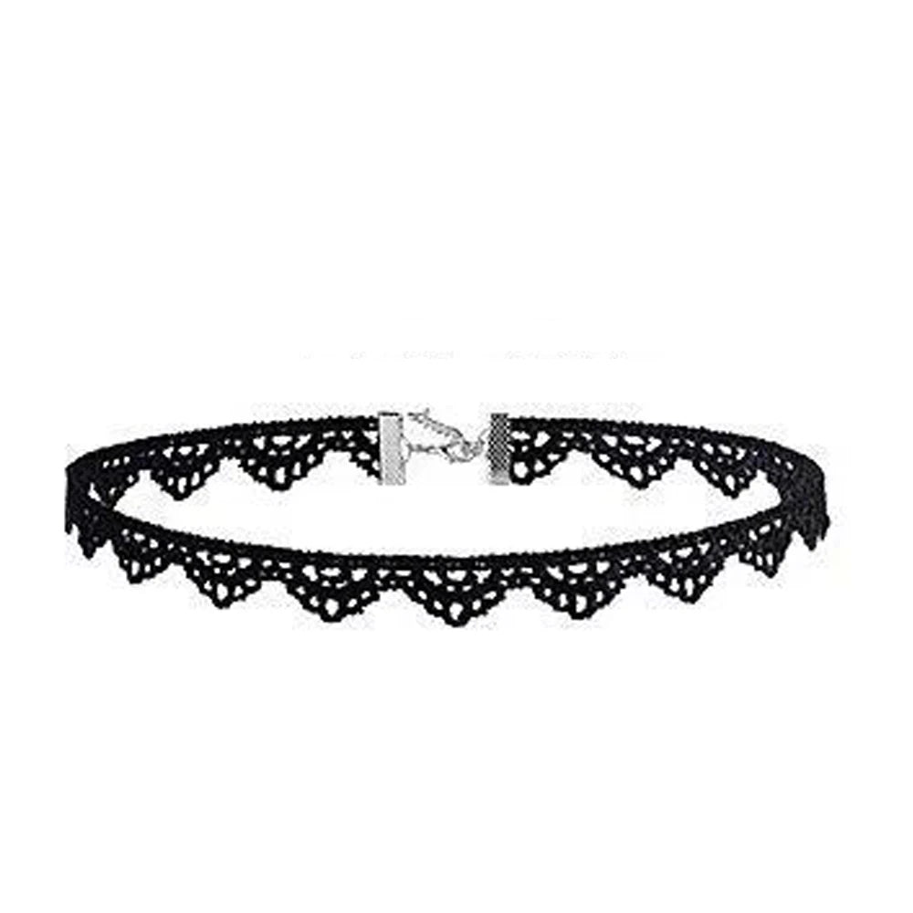 Neo-Gothic Black Lace Choker NXLS07 Bazaare Mart Black Lace Choker