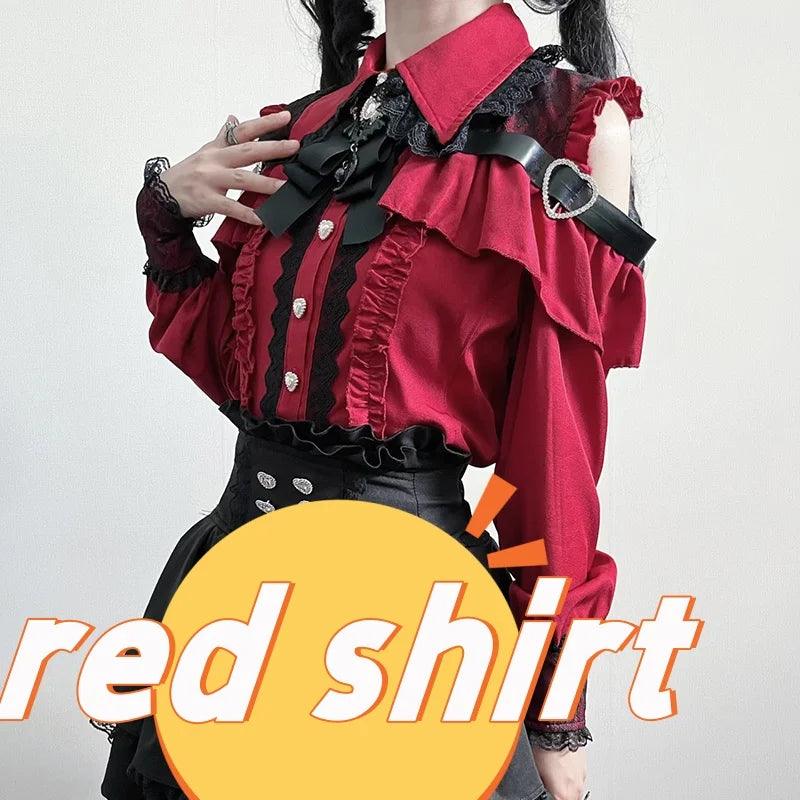 Women's Kawaii Lolita Blouse – Japanese-Inspired Peter Pan Collar Shirt with Lace & Bow Details shirt 53 Bazaare Mart Blouse