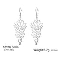 Hollow Lotus Flower Drop Earrings Steel Color Bazaare Mart Drop Earrings