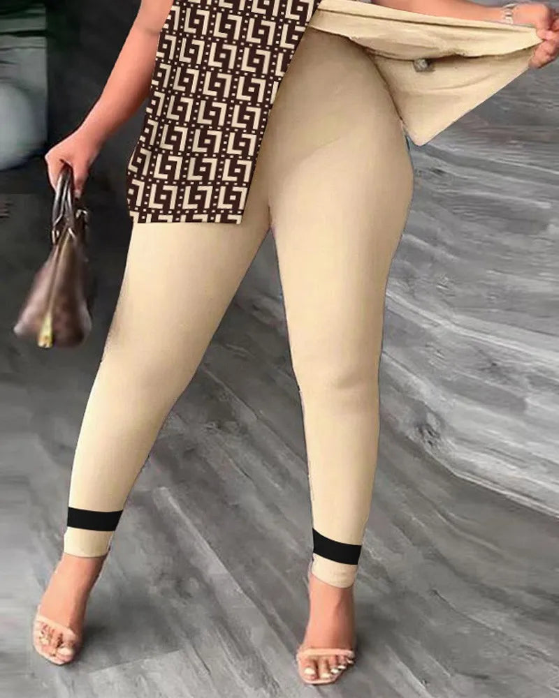 Women's Two-Piece Ruffle Sleeve Top & Pants Set